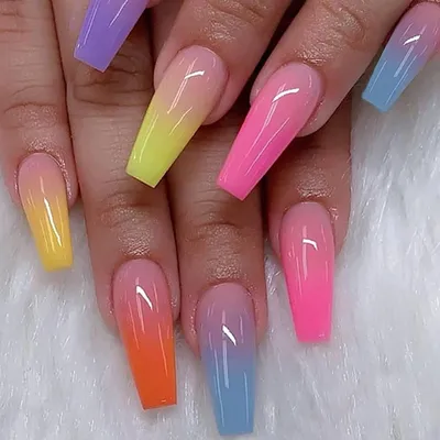 Matte Rainbow Press On Nails | Multicolor Matte Nails