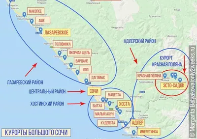 Микрорайоны Сочи - Карта недвижимости