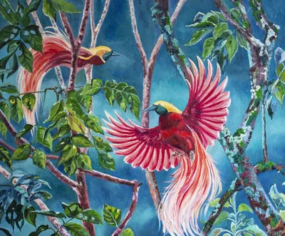 Райские птицы сидят на ветвях …» — создано в Шедевруме