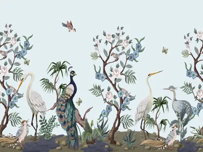 Райские птицы Arachnothera и Cicinnurus regius HEHE9, Хенстенбург Герман -  печатаные картины, репродукции на холсте на UkrainArt