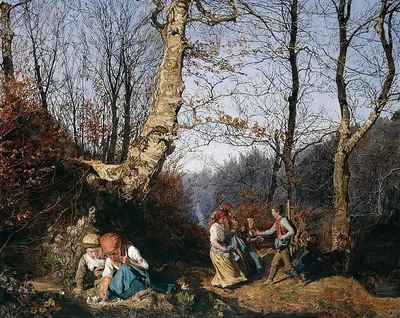 Весенний мотив, Рем Сайфульмулюков- картина, ранняя весна, лес, зеленая  травка, русские березки