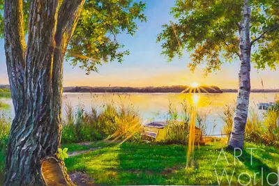Купить картину Рассвет на озере в Москве от художника Дубовой Игорь