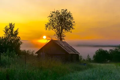Рассвет в деревне. Фотограф Владимир Ушаков
