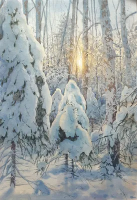 Иллюстрация Рассвет в лесу | Illustrators.ru