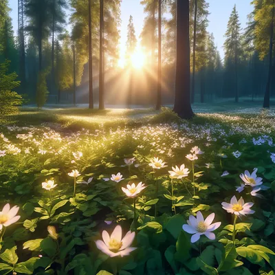Профессиональное фото рассвет в лесу…» — создано в Шедевруме