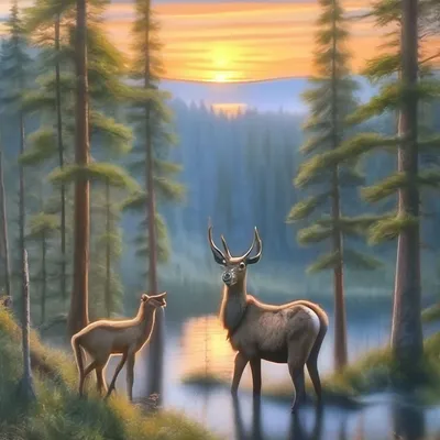 Картина Лесной рассвет ᐉ Руденко Наталия ᐉ онлайн-галерея Molbert.