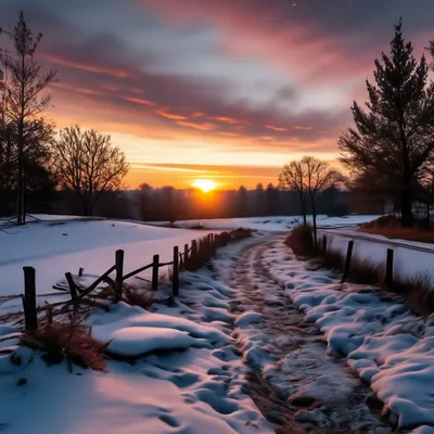 Фото зимний рассвет - Зима - Фото галерея - Галерейка
