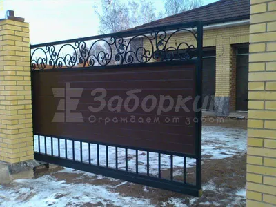 Откатные ворота с коваными элементами – купить в Абинске по выгодной цене  от производителя