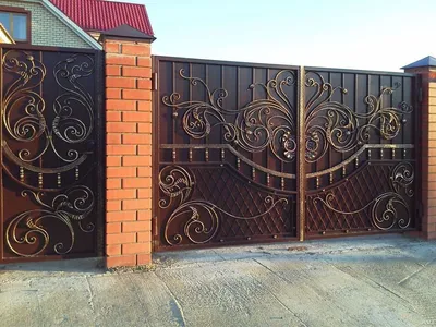Кованые ворота для частного дома КВ-007: купить в Москве, фото, цены