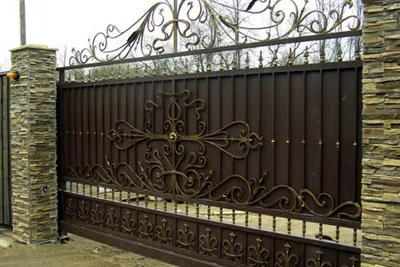 Кованые откатные ворота от компании «Металл Люкс» | Купить раздвижные  кованые ворота