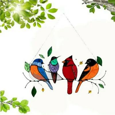 Птички перьевые разноцветные, 3,5*12 см, 1 шт. – купить в Казани | «С  Нежностью»