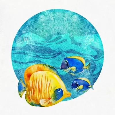 Купить картину Разноцветные рыбы 2 , Сток в Украине | Фото и репродукция  картины на холсте в интернет магазине Макросвит