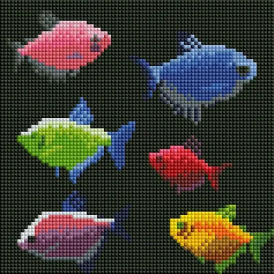 Разноцветная рыба - онлайн-пазл