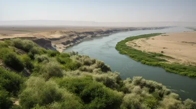 Река Евфрат на границе Сирии и Ирака (фото) | Космонавт Олег Артемьев