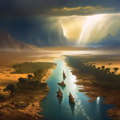 Река Нил в Египте. красивый пейзаж стоковое фото ©ewastudio 171861064