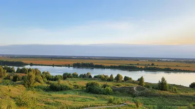 Tarusa, Russia, Oka river. Таруса, река ока панорама. фотография Stock |  Adobe Stock