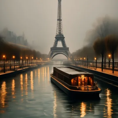 Париж, река Сена, яркие пастельные …» — создано в Шедевруме