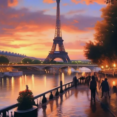 Фотообои флизелиновые 3D город Париж 225х250 см Эйфелева башня и река Сена  (MS-3-0028) Лучшее качество (ID#1436790974), цена: 1199 ₴, купить на Prom.ua