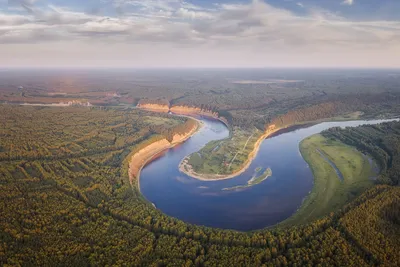 Река Сухона с высоты птичьего полета (Вологодская область) | Пикабу