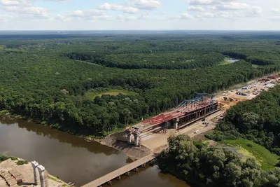 Опубликованы фото строительства моста через реку Сура | Нижегородская правда