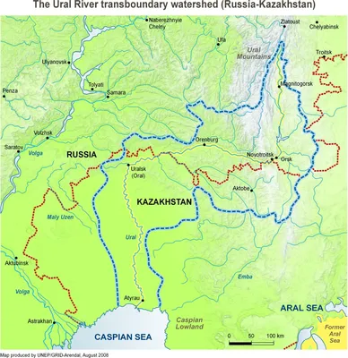 Реки Казахстана - карта рек Казахстана (Средняя Азия - Азия)