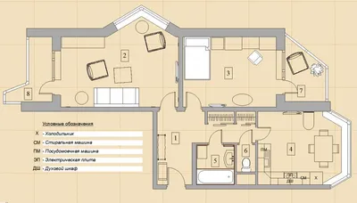 Дизайн-проект двушки-распашонки - готовые решения интерьера 2-комнатной  квартиры