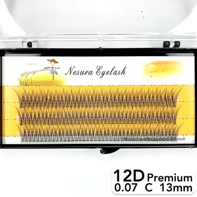 ZIDIA Cluster lashes fish tail Ресницы-пучки рыбий хвост 12D C 0,10 (3  ленты, размер 11 мм) купить в AmoreShop