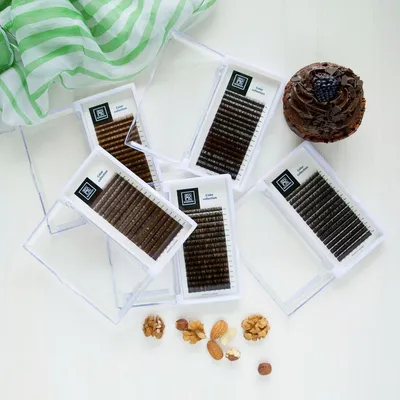 Ресницы для наращивания коричневые микс M 0.10 7-15 Горький шоколад -  купить с доставкой по выгодным ценам в интернет-магазине OZON (1354382951)