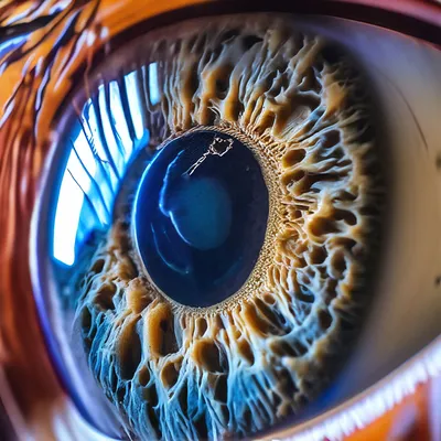 Глаз мошки под микроскопом. | Пикабу