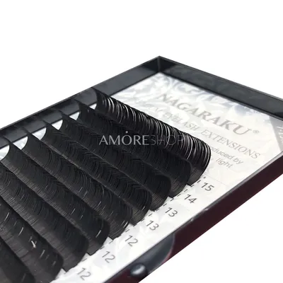 Ресницы Nagaraku premium - черные D 0.15 (16 лент размер 7-15 мм) купить в  AmoreShop