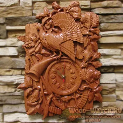 Настенные резные часы из дерева 60х33 см – заказать на Ярмарке Мастеров –  2TNDXBY | Часы классические, Элиста