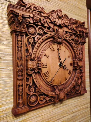 Часы деревянные настенные резные – заказать на Ярмарке Мастеров – HWYQ3BY |  Часы классические, Москва