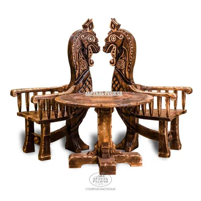 Стол обеденный - mon/234. Резной обеденный стол из массива древесины с  круглой стеклянной столешницей от фабрики Mantellassi