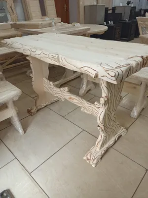 Круглый стол из дерева под старину и 2 кресла | «Щит Викинга»
