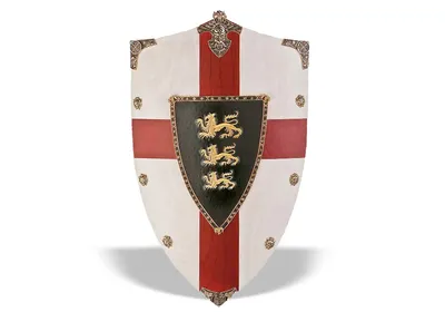 Исторический деревянный щит Ричарда \"Львиное сердце\" геральдический AG-872