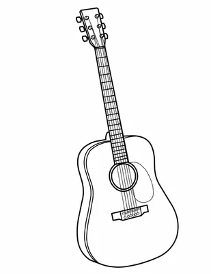 гитара. рисунок музыкальной линейки инструментов. черно-белая иллюстрация  Иллюстрация вектора - иллюстрации насчитывающей вектор, иллюстрация:  245265741