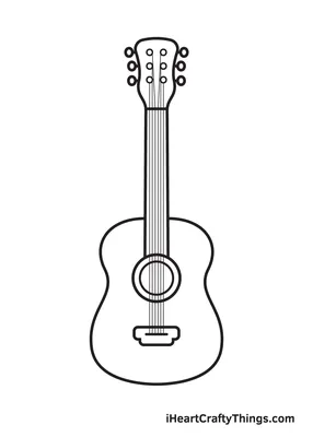 Рисунок гитары и других инструментов, включая гитару. | Премиум Фото