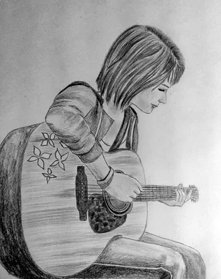 Акварель, рисунок, девушка с гитарой…» — создано в Шедевруме