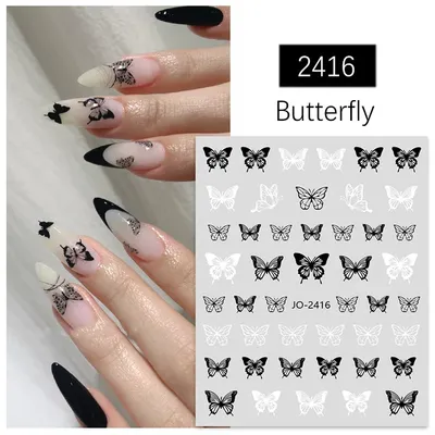 Маникюр на короткие ногти с бабочками - 3 фото, модные тренды 2023