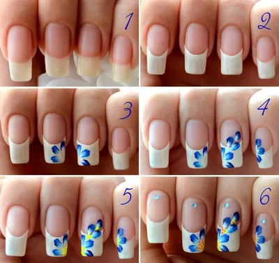 Простые рисунки на ногтях для начинающих пошагово: 40 фото идей | Floral  nail designs, Nail designs tutorial, Floral nails