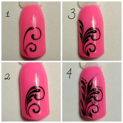 Простые рисунки на ногтях: маникюр дома + 100 ФОТО (2018) | Pink gel nails,  Gel nails, Trendy nails