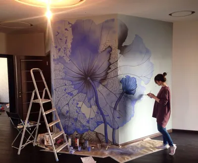 Рисунок на стене своими руками: реализация в квартире без художественного  опыта | Идеи для украшения, Идеи домашнего декора, Роспись стен