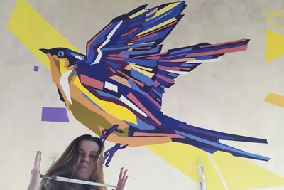 Рисунок птицы пастелью на бежевом фоне в магазине «Художник Пухова Юлия» на  Ламбада-маркете