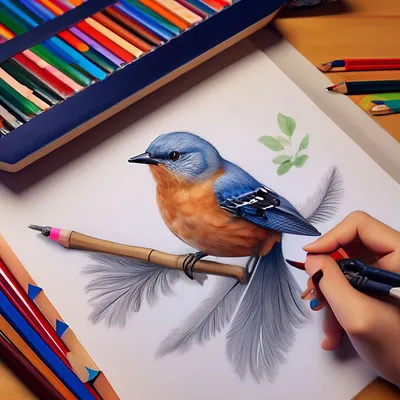 Карандашный рисунок птицы-курицы Стоковая иллюстрация ©joyart #1506845