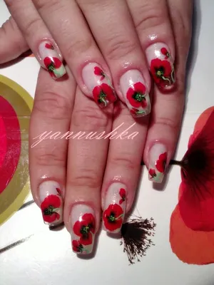 РИСУЕМ МАКИ.ЛЁГКИЙ ДИЗАЙН НОГТЕЙ.FLOWERS NAIL ART - YouTube