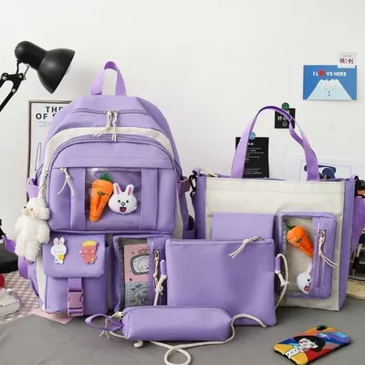 Рюкзак школьный набор 4 в 1 для девочек 5-11 класса, высота 46 см, в  комплекте клатч, сумка, пенал - Синий (ID#1527871737), цена: 999 ₴, купить  на Prom.ua