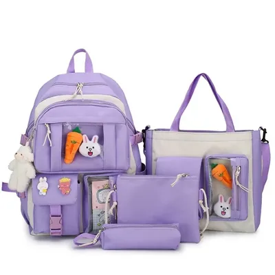 Рюкзак школьный набор 4 в 1 для девочек 5-11 класса, высота 46 см, в  комплекте клатч, сумка, пенал - (ID#1492357970), цена: 999 ₴, купить на  Prom.ua