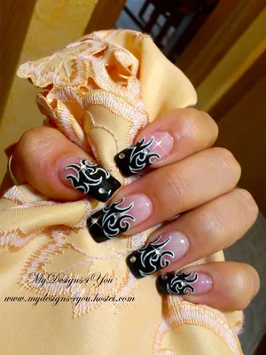 Rock Chick Tattoo nails | Liudmila Z.'s (MyDesigns4You) Photo | Beautylish