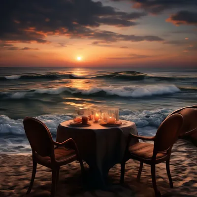 Обои на рабочий стол Романтический ужин на пляже, обои для рабочего стола,  скачать обои, обои бесплатно