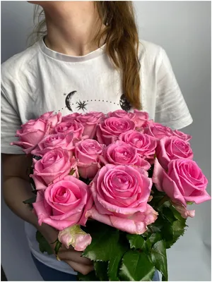 Букет из 21 розовой розы 70 см купить недорого с доставкой в Челябинске